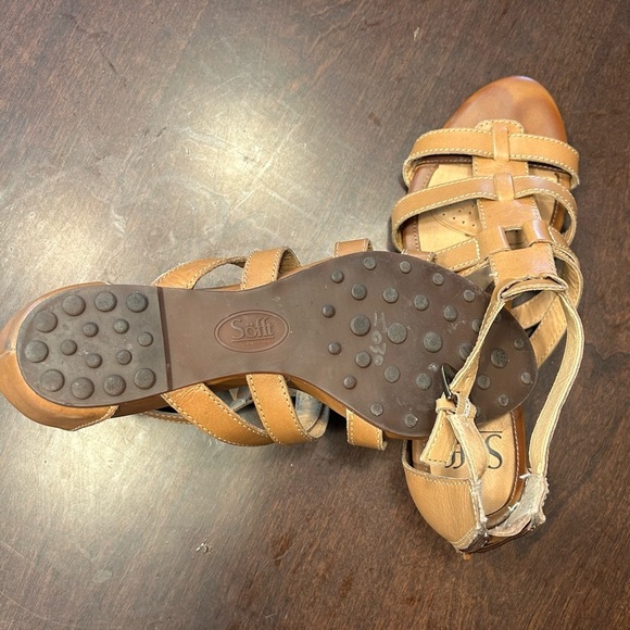 Sofft Tan Leather Sandals with Woven Straps - Picture 3 of 5